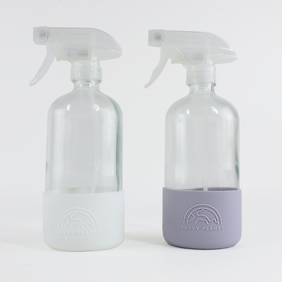 Refillable Glass Spray Bottles with Silicone Sleeves - Bright Collection
