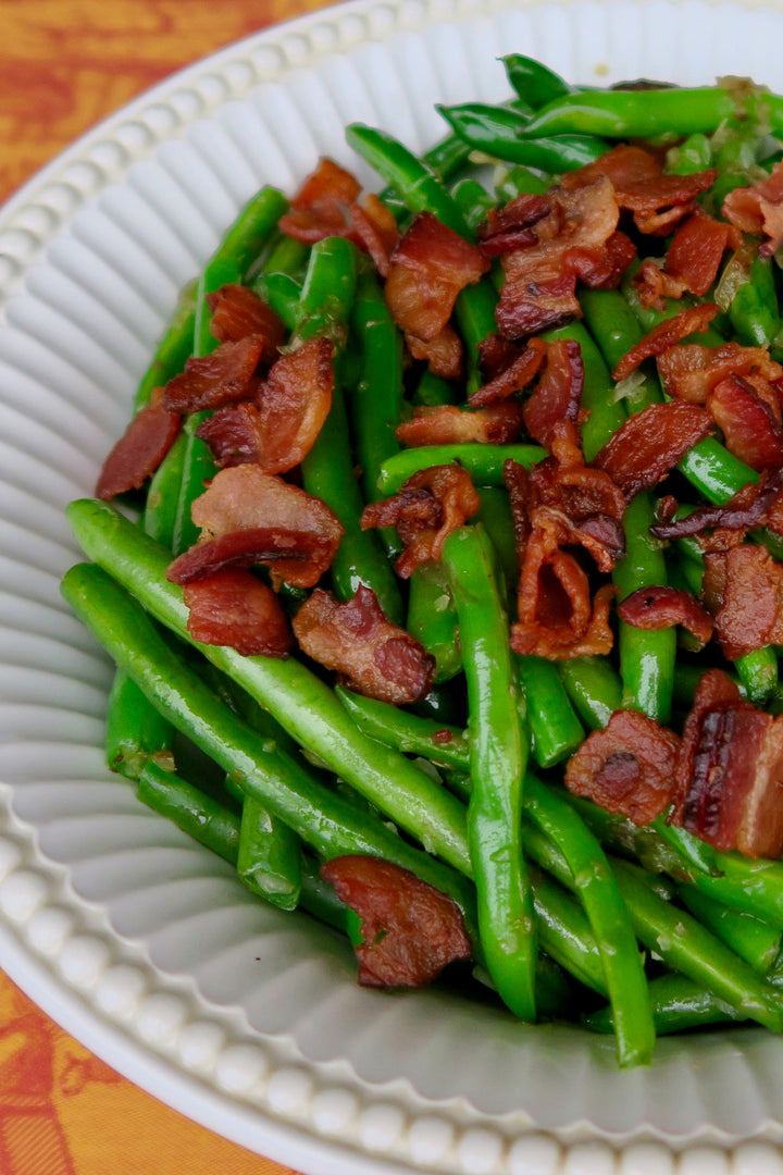 green beans with bacon & shallots