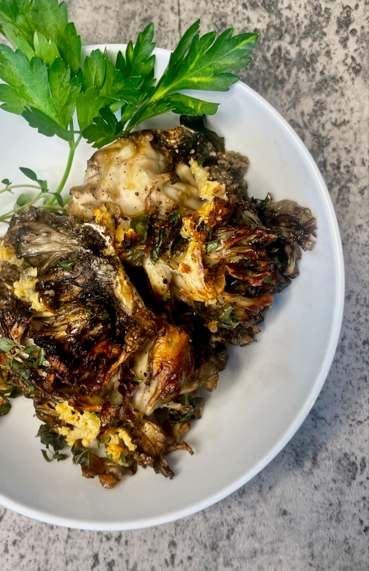 roasted hen of the woods mushrooms