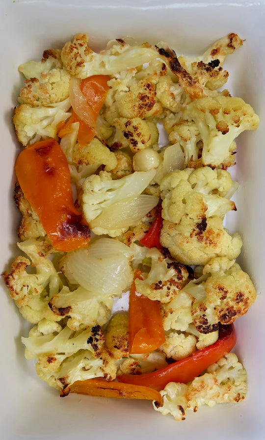 roasted cauliflower and peppers