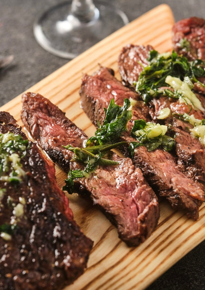grilled skirt steak (perfectly medium-rare)